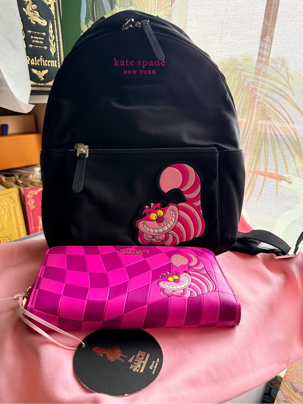 Kate Spade Disney Cheshire Cat Backpack and Wallet Set